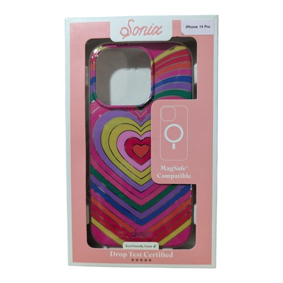 i4. Sonix MagSage Case For Apple‎ iPhone 14 Pro - Rainbow Hearts - Picture 1 of 2